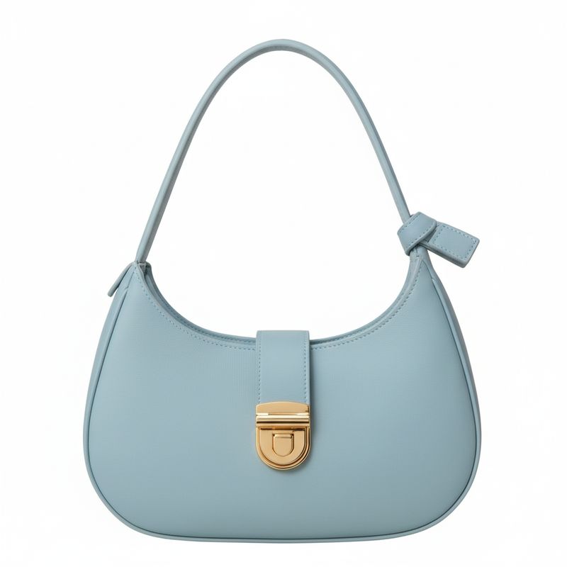 Trendy Half-Moon Shoulder Bag – Faux Leather Purse in varieties of colors