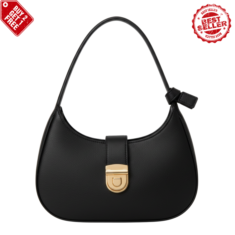 Trendy Half-Moon Shoulder Bag – Faux Leather Purse in varieties of colors