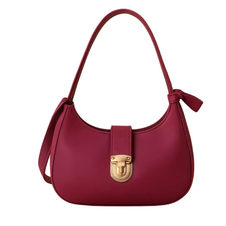 Trendy Half-Moon Shoulder Bag – Faux Leather Purse in varieties of colors