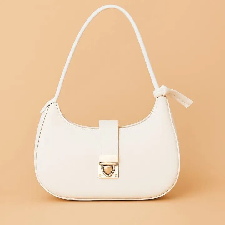 Trendy Half-Moon Shoulder Bag – Faux Leather Purse in varieties of colors